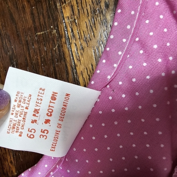 Deadstock Vintage 70s Pink Polka Dot Barbiecore Girly Night Gown House Dress - Picture 6 of 16